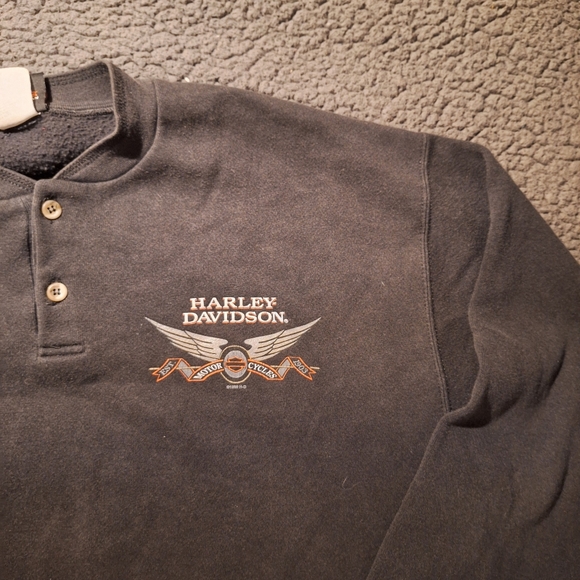 Vintage 1990s Harley-Davidson Motorcycle Logo Illinois Sweatshirt Long Sleeve - Picture 4 of 13